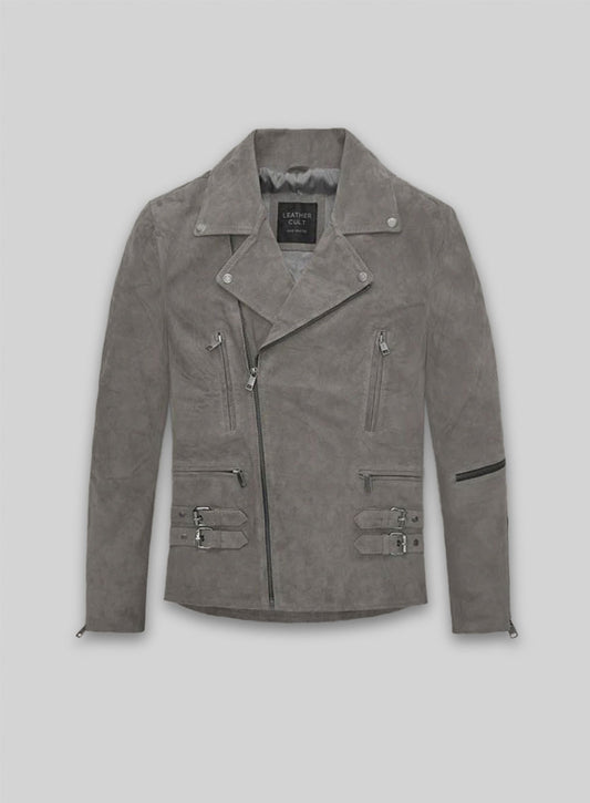 Gray Suede Leather Jacket # 903