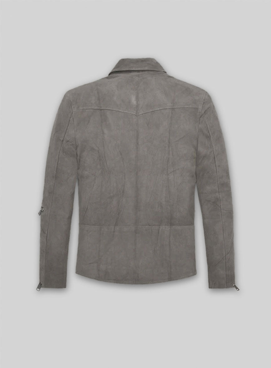 Gray Suede Leather Jacket # 903