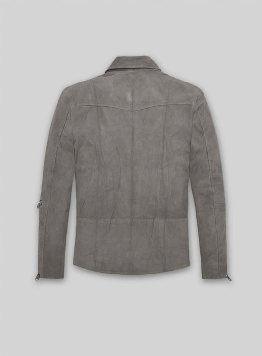 Gray Suede Leather Jacket # 903