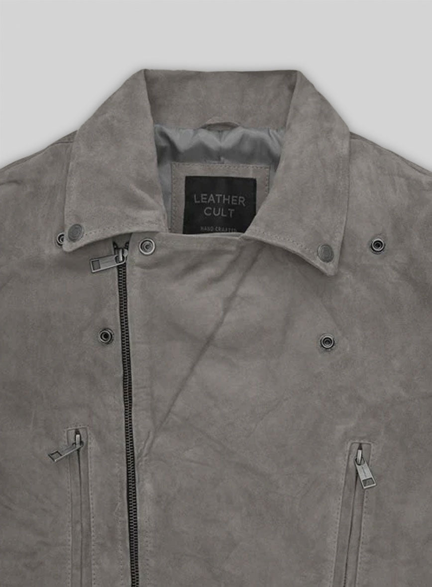 Gray Suede Leather Jacket # 903