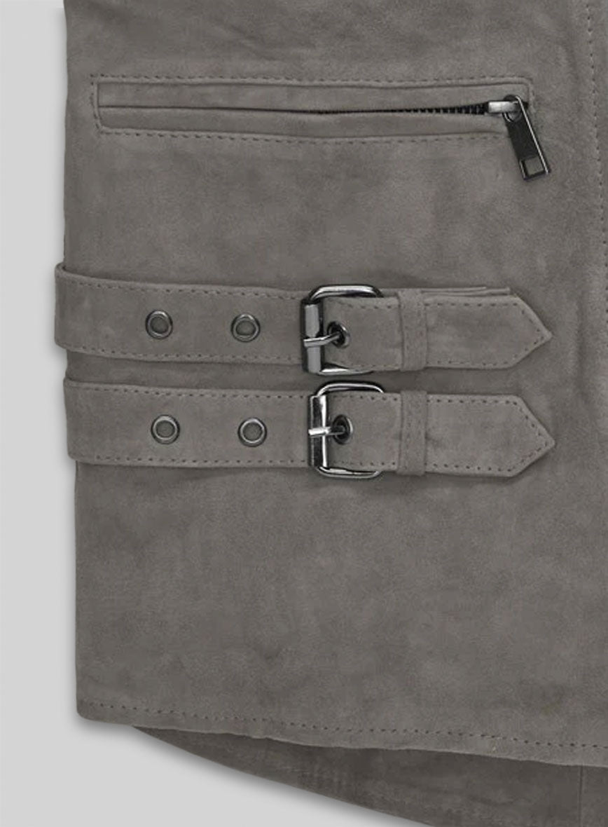 Gray Suede Leather Jacket # 903