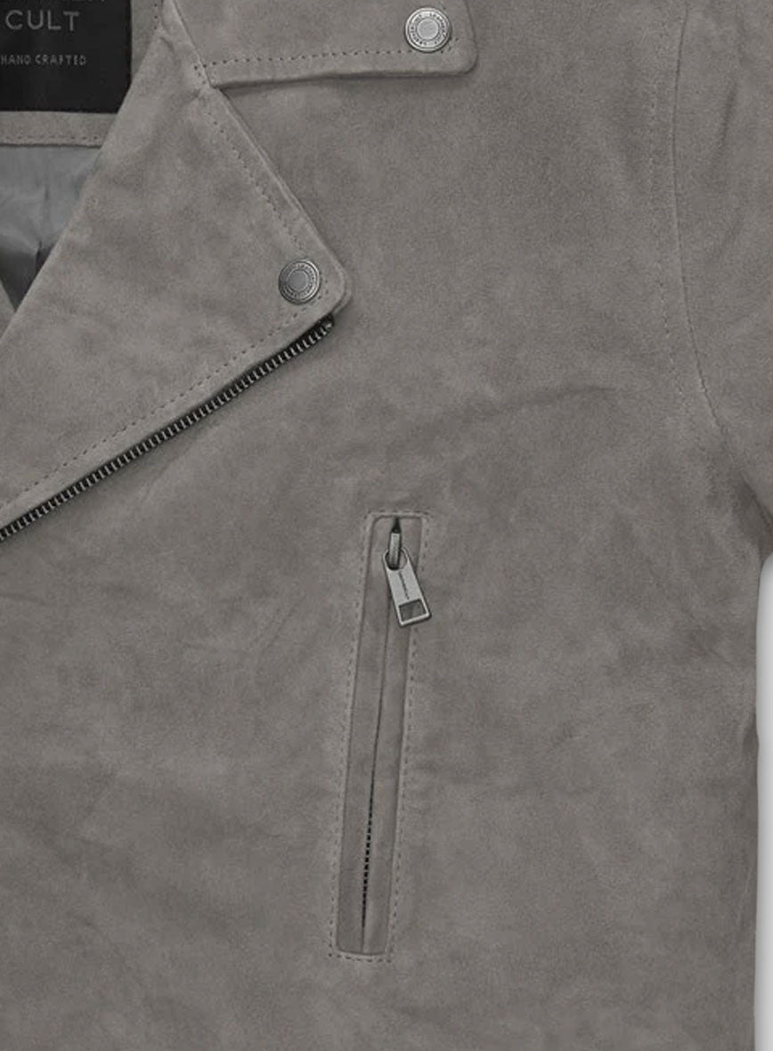 Gray Suede Leather Jacket # 903