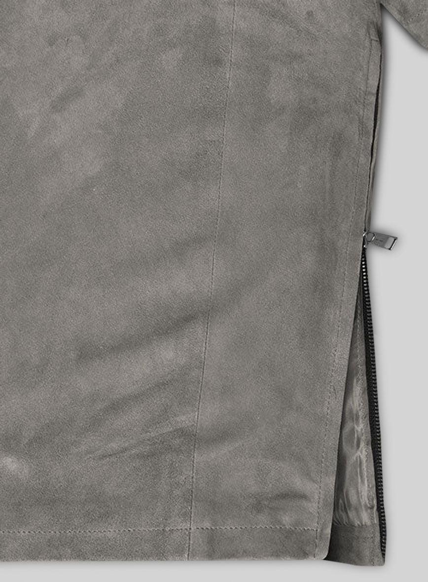 Gray Suede Leather T-Shirt #2