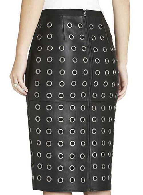 Grommet Leather Skirt - # 464 - LeatherCult