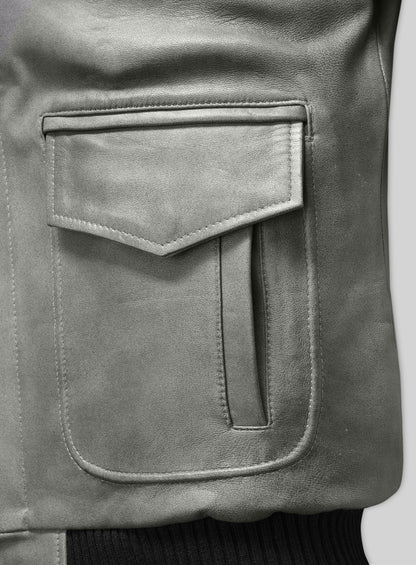 Harbor Gray Kendall Jenner Leather Jacket # 1