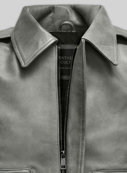 Harbor Gray Kendall Jenner Leather Jacket # 1