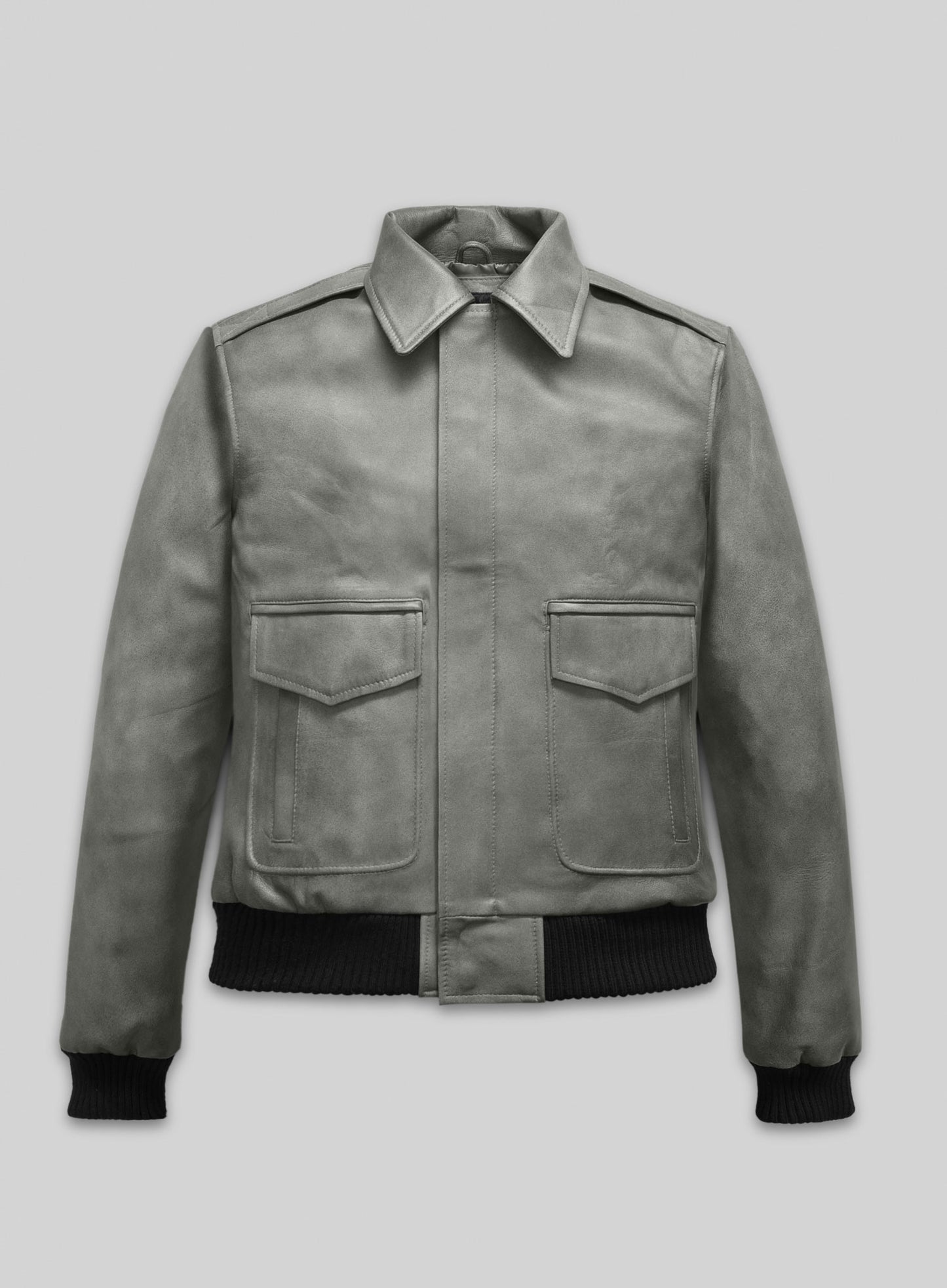 Harbor Gray Kendall Jenner Leather Jacket # 1