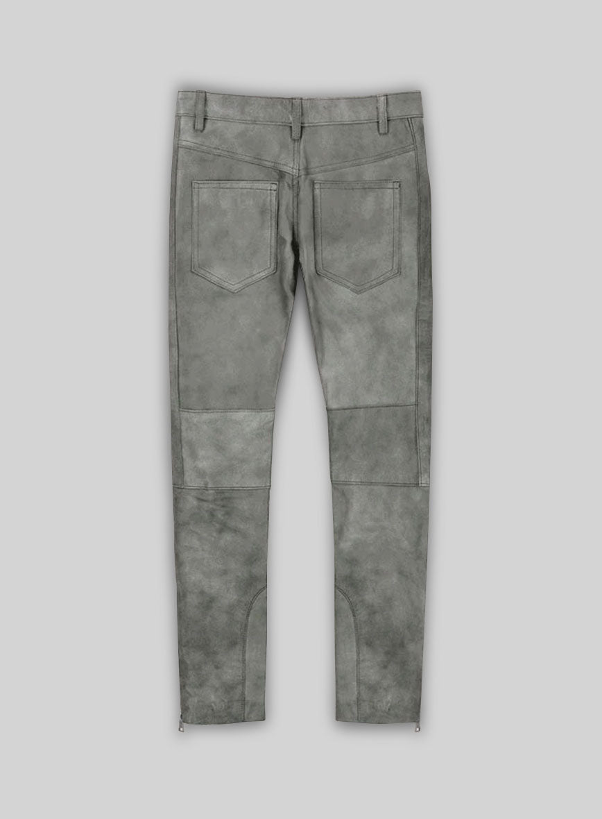 Harbor Gray Leather Biker Jeans #511