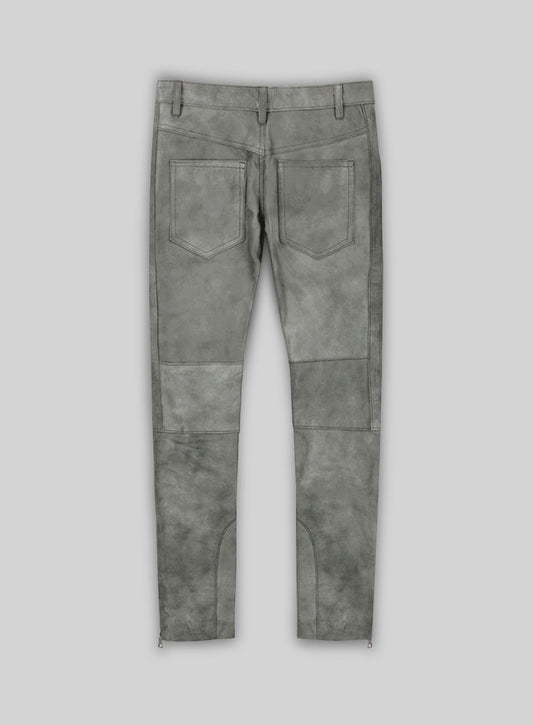 Harbor Gray Leather Biker Jeans #511