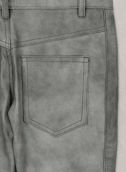 Harbor Gray Leather Biker Jeans #511 - LeatherCult