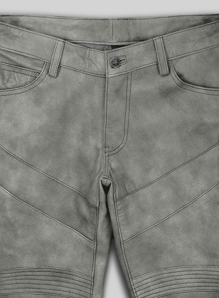 Harbor Gray Leather Biker Jeans #511