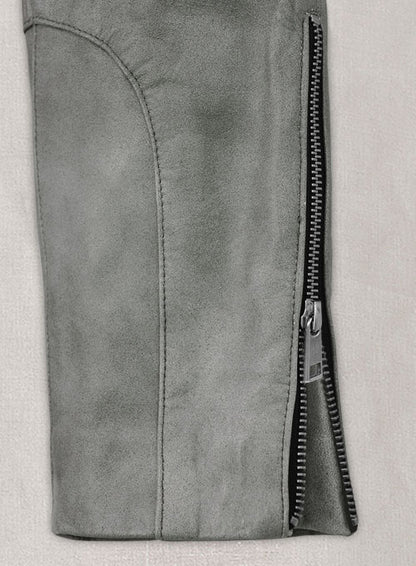 Harbor Gray Leather Biker Jeans #511 - LeatherCult