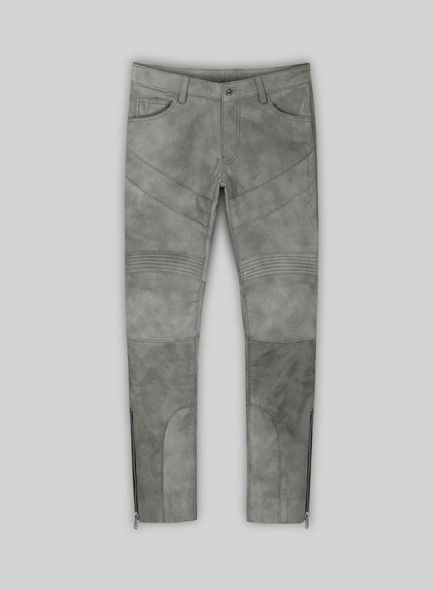 Harbor Gray Leather Biker Jeans #511