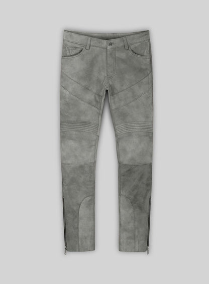 Harbor Gray Leather Biker Jeans #511