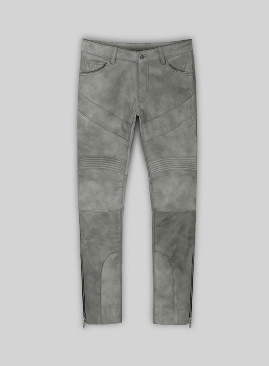 Harbor Gray Leather Biker Jeans #511