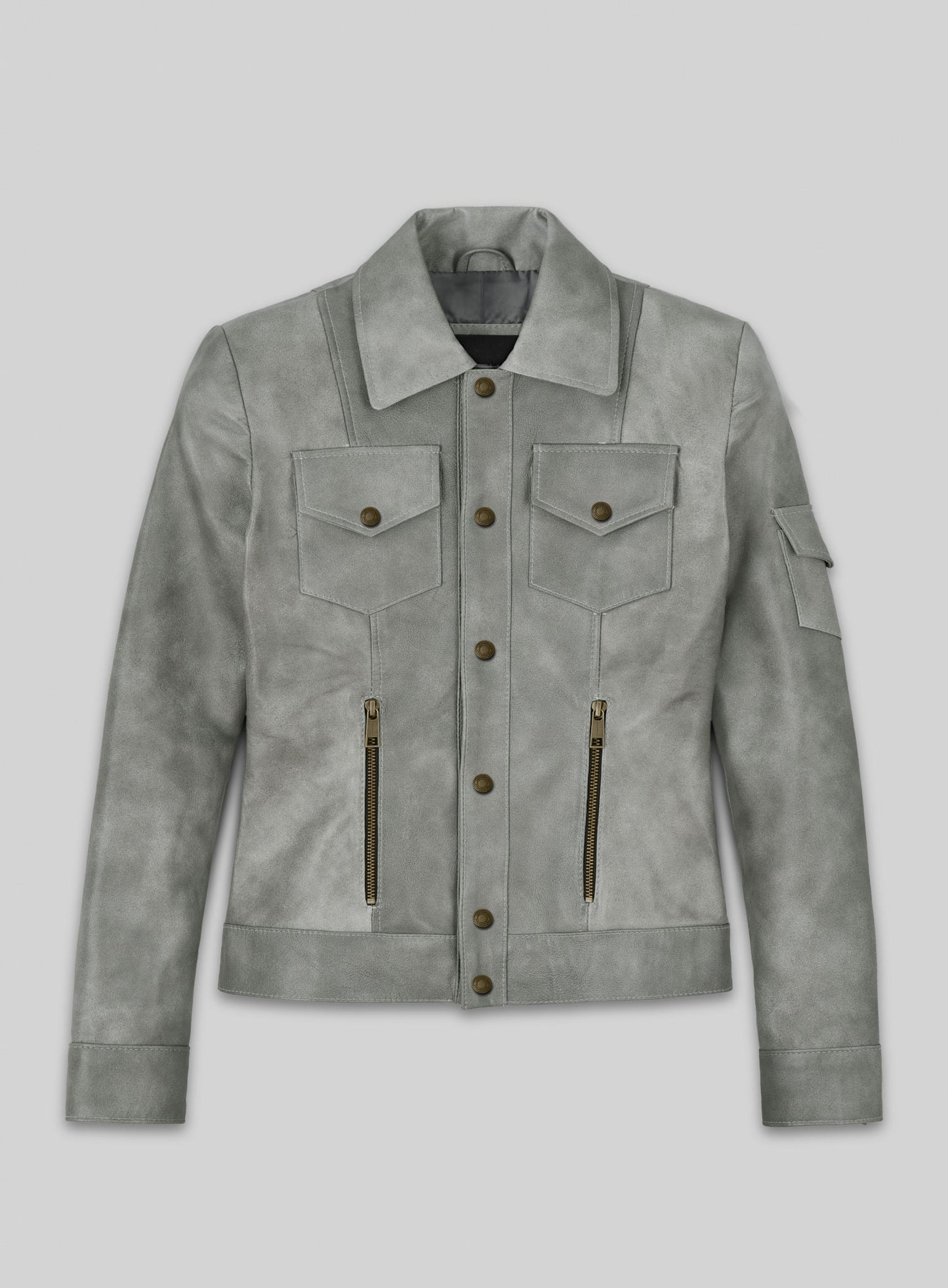 Harbour Gray Gigi Hadid Leather Jacket