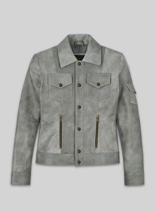 Harbour Gray Gigi Hadid Leather Jacket