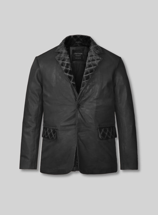Harper Burnt Charcoal Leather Blazer