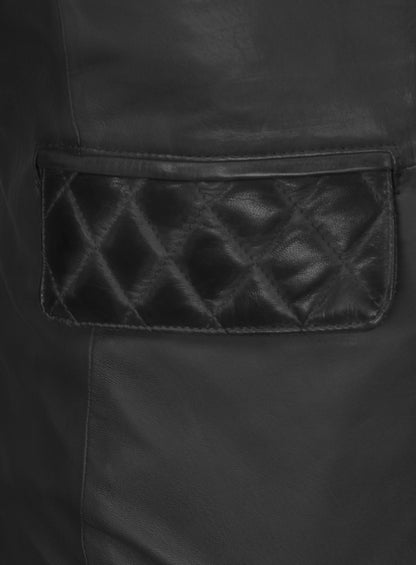 Harper Burnt Charcoal Leather Blazer
