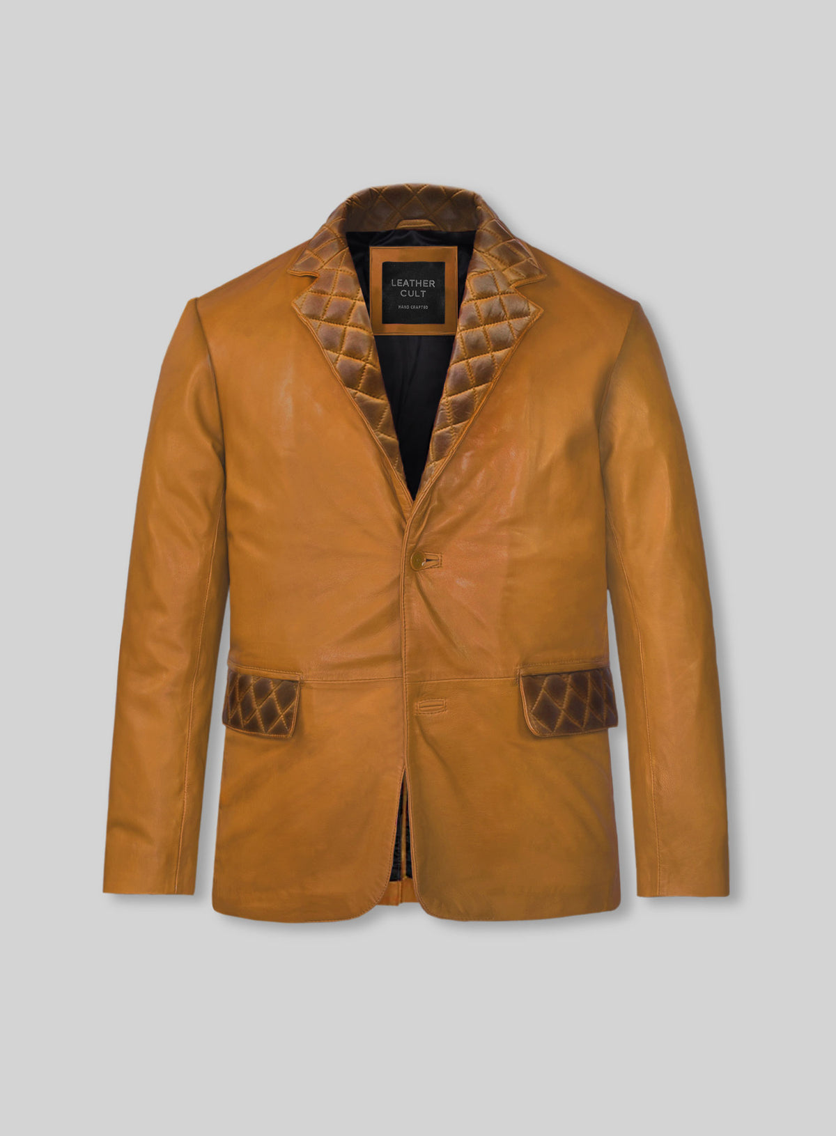 Harper Burnt Mustard Leather Blazer