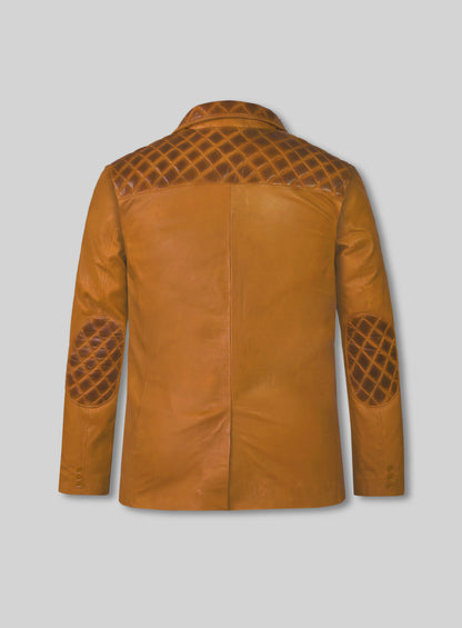 Harper Burnt Mustard Leather Blazer