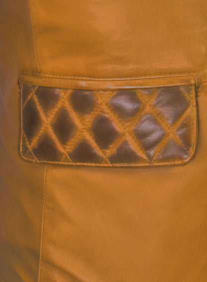 Harper Burnt Mustard Leather Blazer