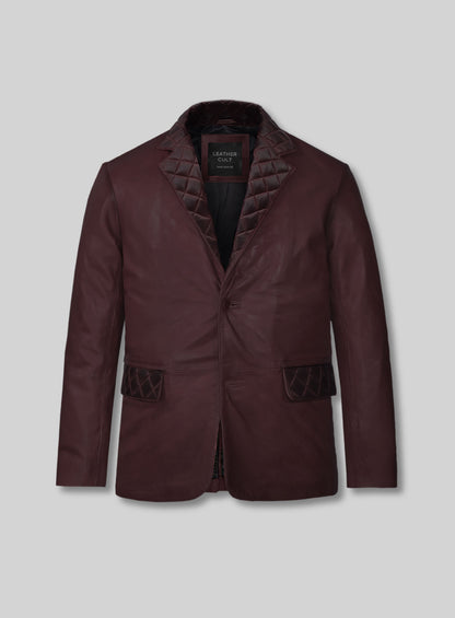 Harper Burnt Red Leather Blazer