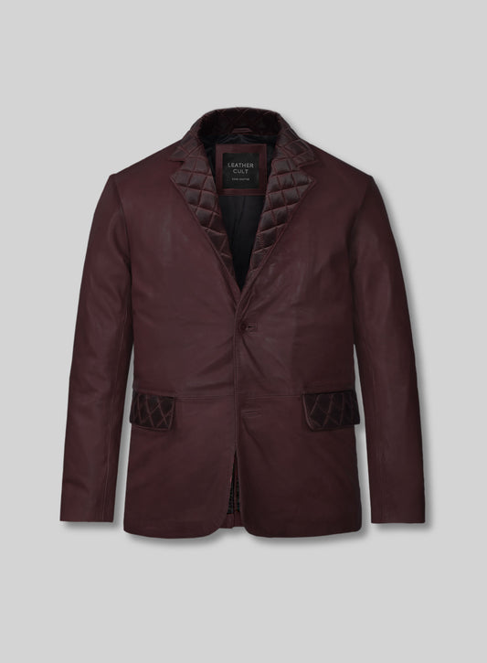 Harper Burnt Red Leather Blazer