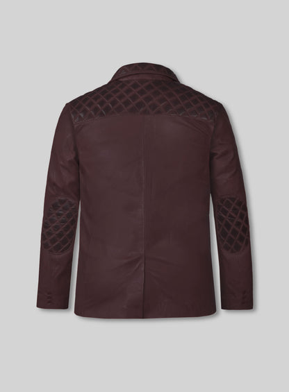 Harper Burnt Red Leather Blazer