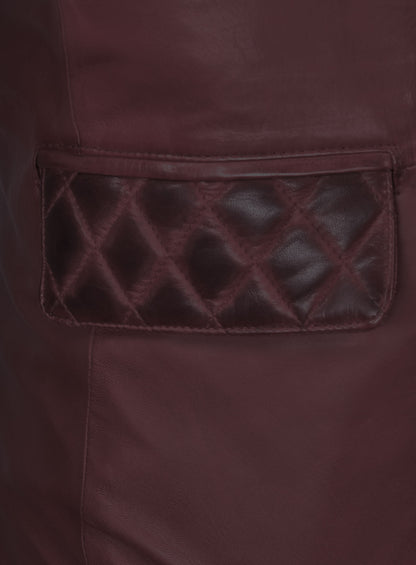Harper Burnt Red Leather Blazer
