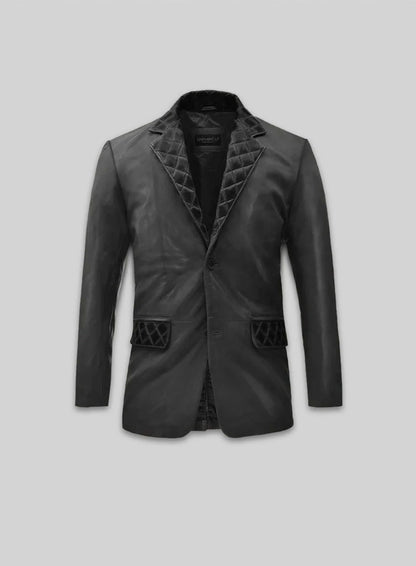 Harper Burnt Charcoal Leather Blazer