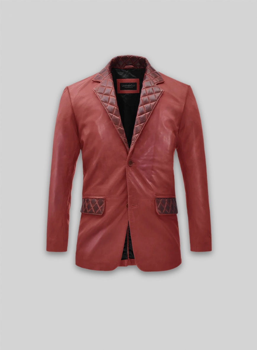 Harper Burnt Red Leather Blazer