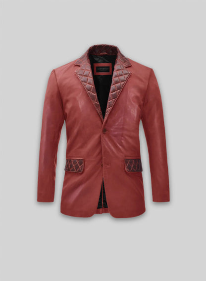 Harper Burnt Red Leather Blazer
