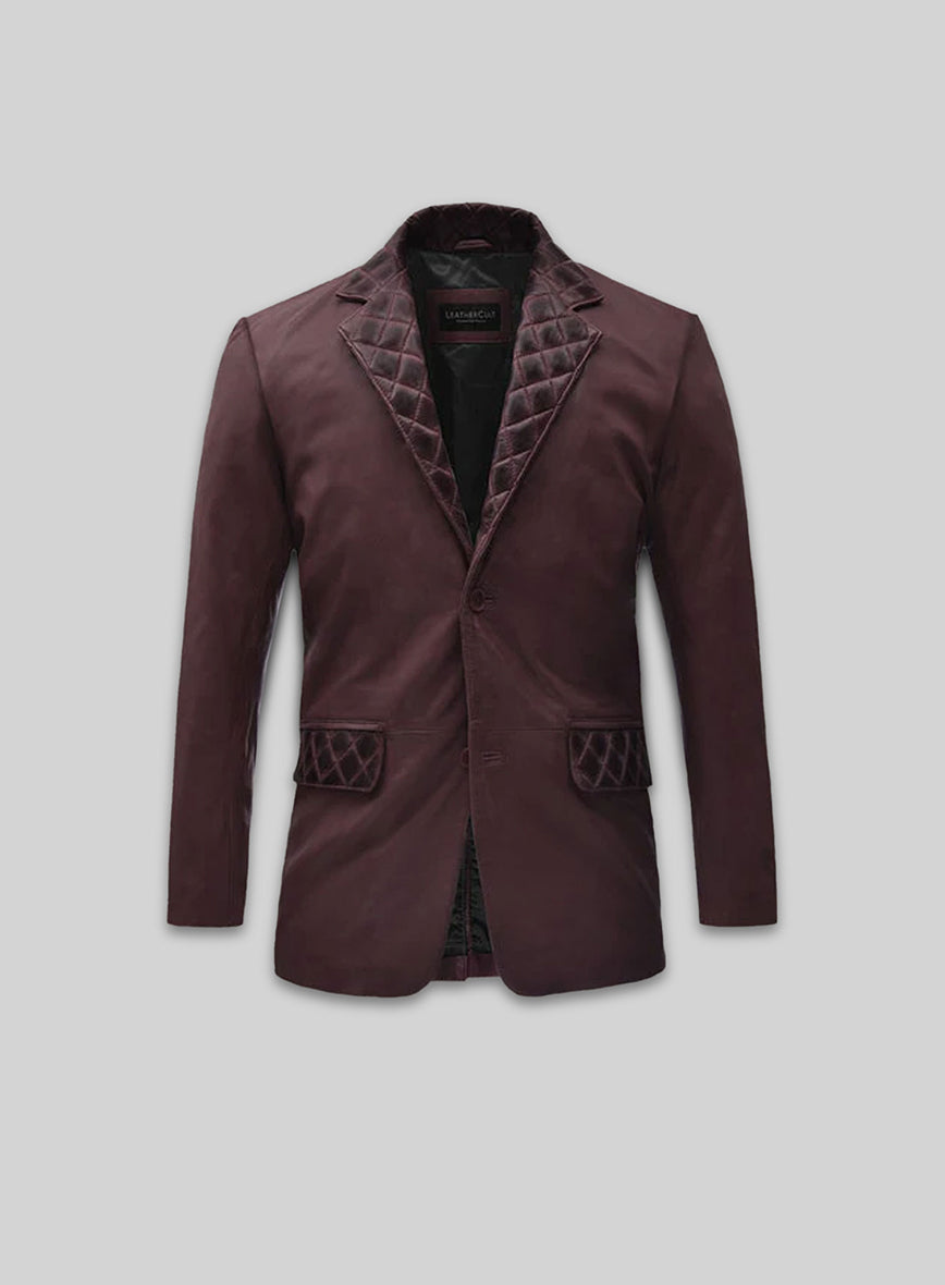 Harper Burnt Wine Leather Blazer
