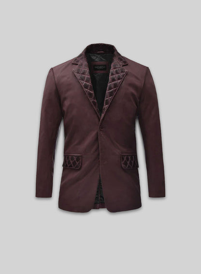 Harper Burnt Wine Leather Blazer