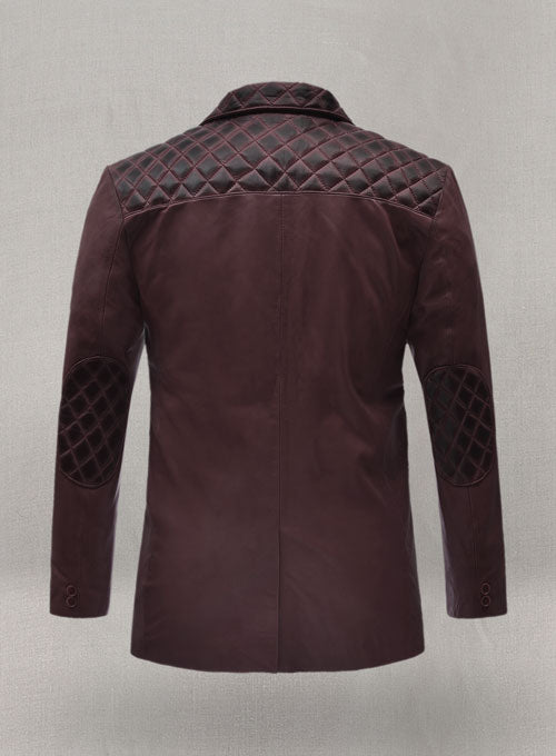 Harper Burnt Wine Leather Blazer - LeatherCult