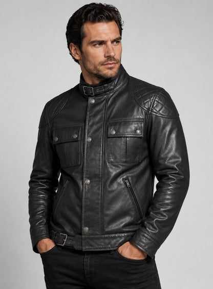Henry Cavill In The Grey Leather Jacket