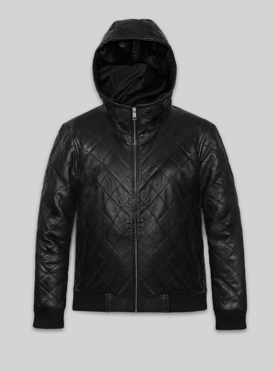 Hooded Leather Jacket - # 627