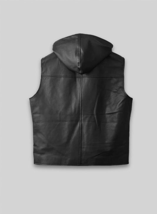 Leather Hood Vest # 309