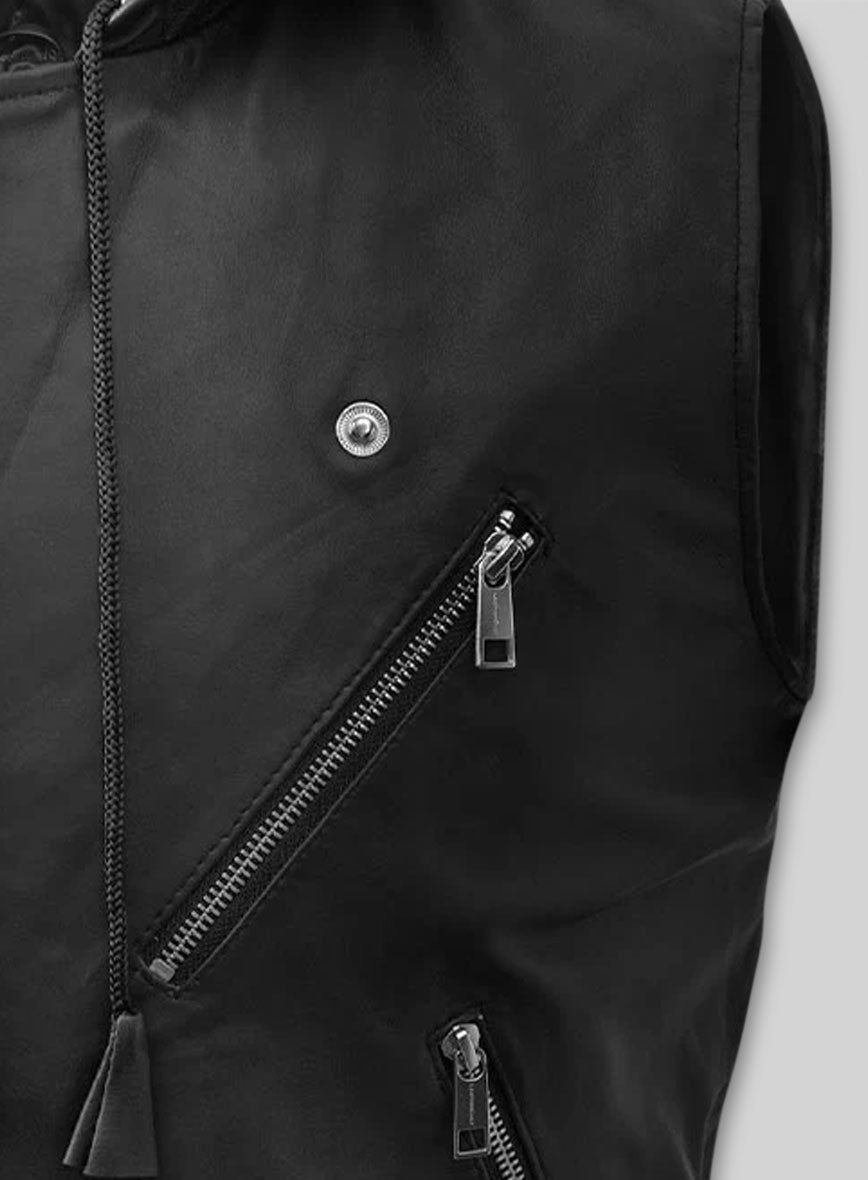 Leather Hood Vest # 309
