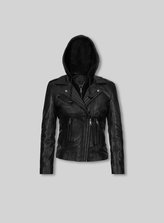 Hooded Flight Leather Jacket