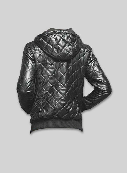 Hooded Leather Jacket - # 627