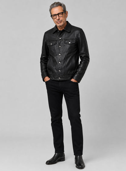 Jeff Goldblum Leather Jacket #1