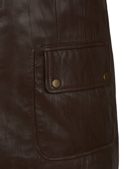 Wrinkled Brown Hugh Jackman Real Steel Leather Jacket - LeatherCult
