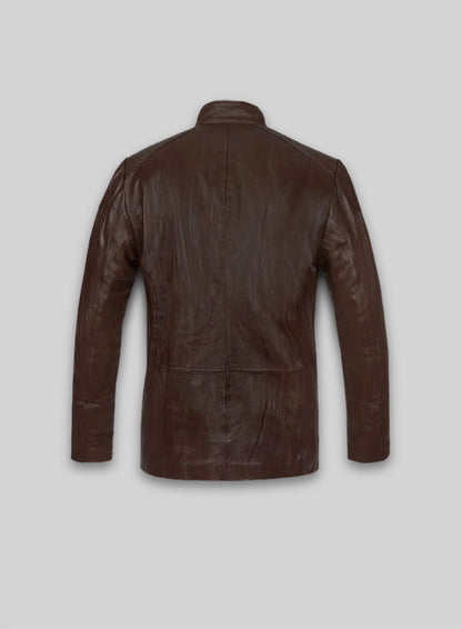 Wrinkled Brown Hugh Jackman Real Steel Leather Jacket