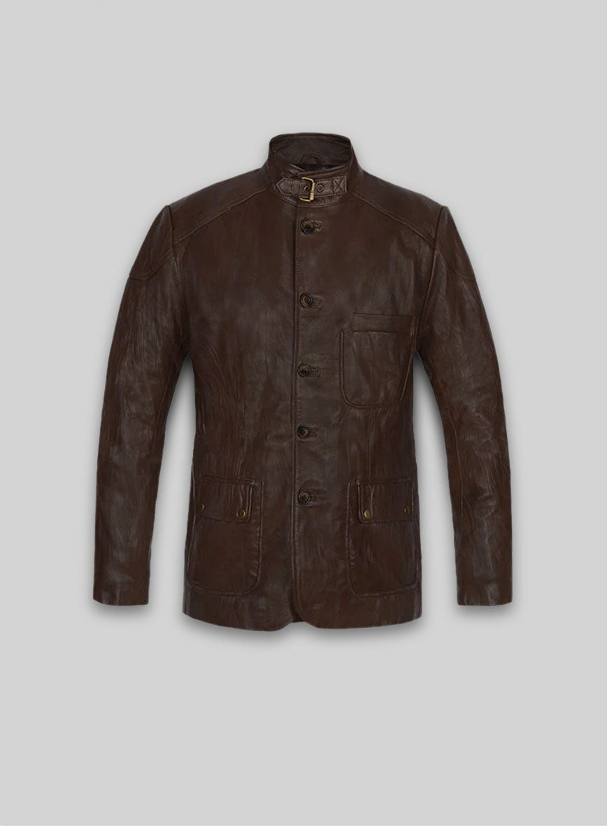 Wrinkled Brown Hugh Jackman Real Steel Leather Jacket