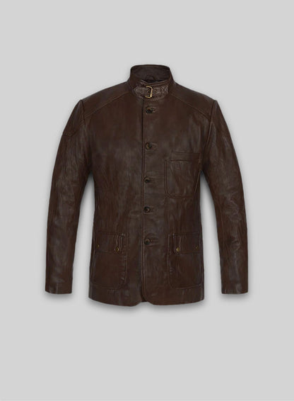 Wrinkled Brown Hugh Jackman Real Steel Leather Jacket