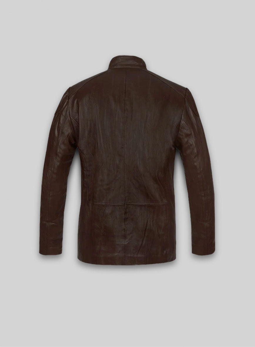 Wrinkled Brown Hugh Jackman Real Steel Leather Jacket