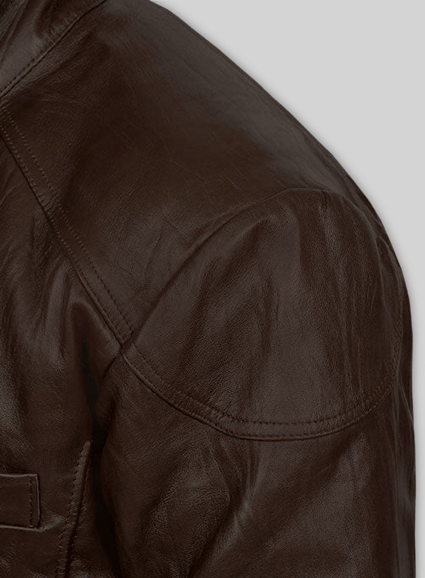 Wrinkled Brown Hugh Jackman Real Steel Leather Jacket
