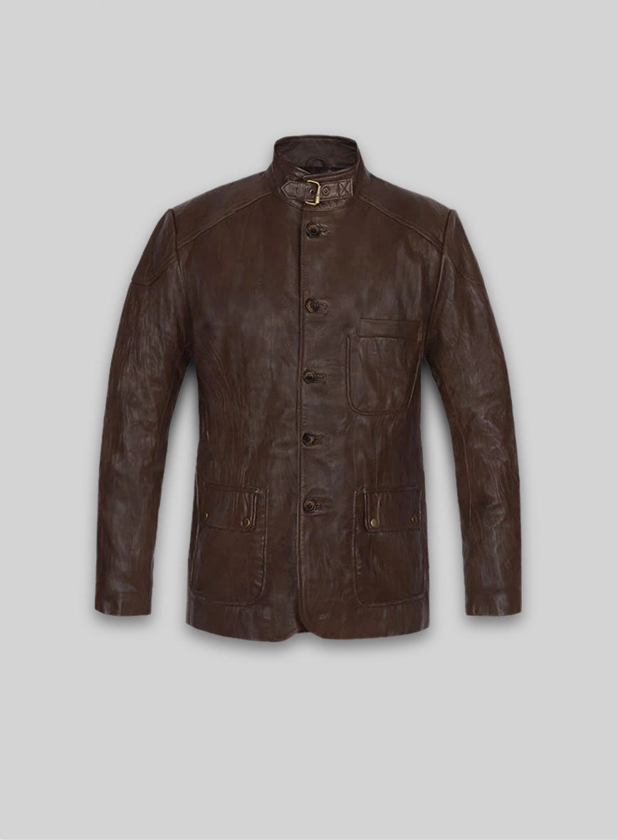Wrinkled Brown Hugh Jackman Real Steel Leather Jacket